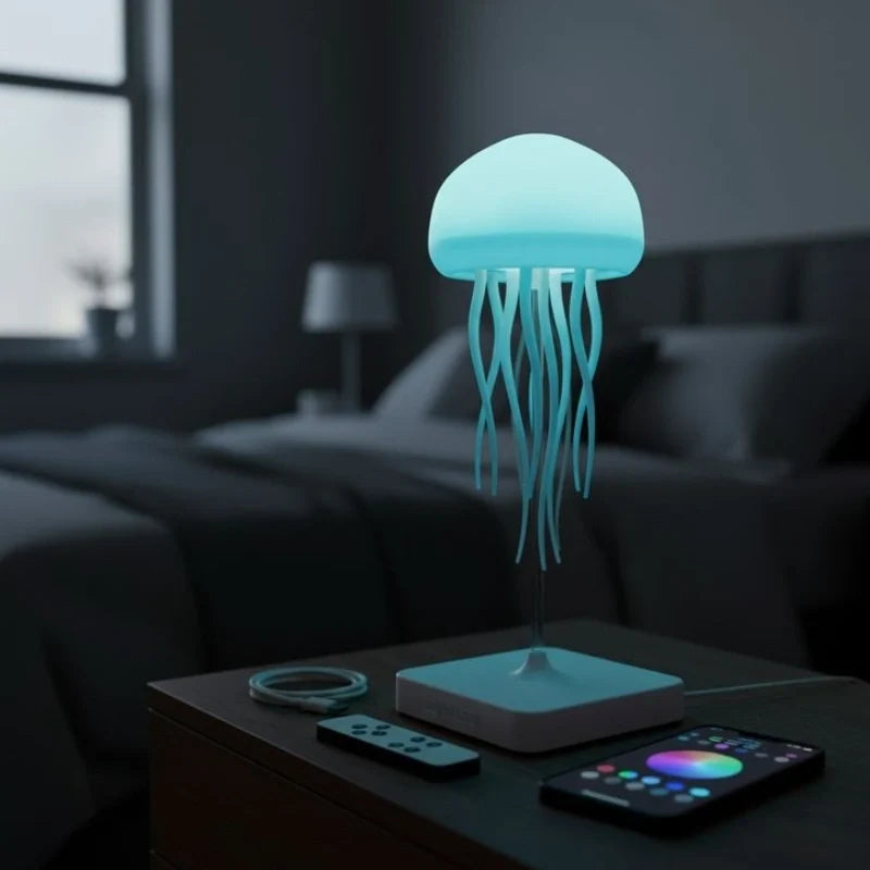 Interactive Medusa Floating Glow jellyfish lamp with dancing tentacles and multicolor LED display 11