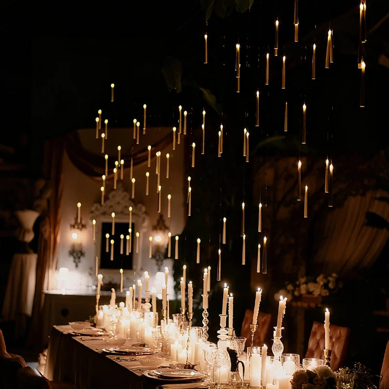 Spellbound floating candles hovering in air with magic wand remote control glowing warm light