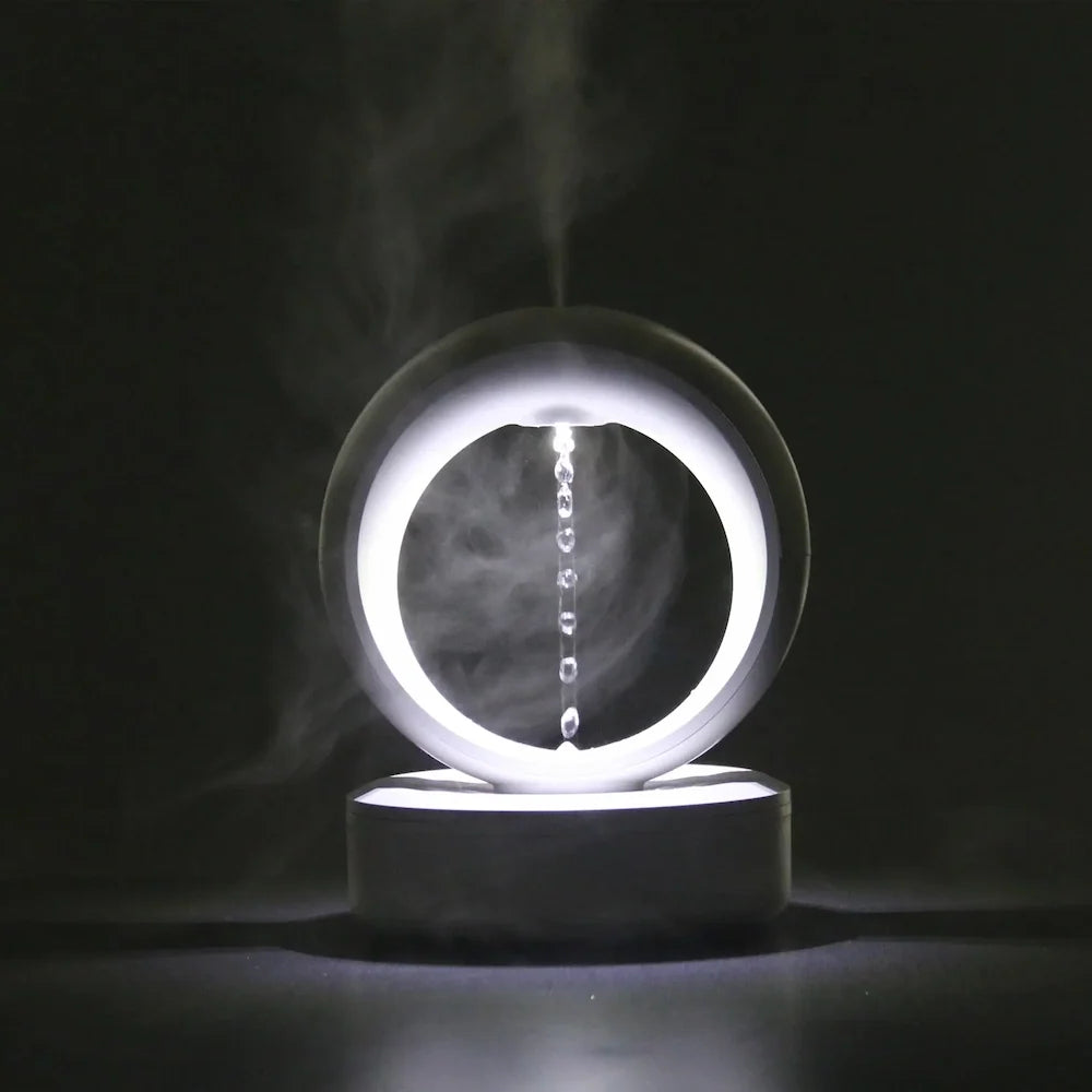 Levita anti-gravity humidifier with floating water droplets and LED white light