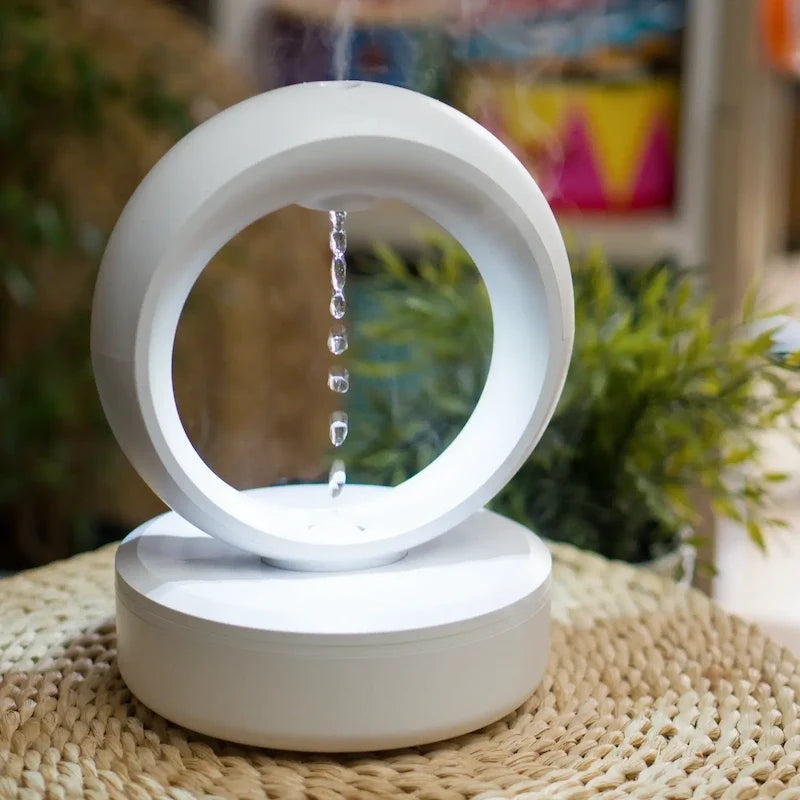 Levita anti-gravity humidifier with floating water droplets and LED white light 6
