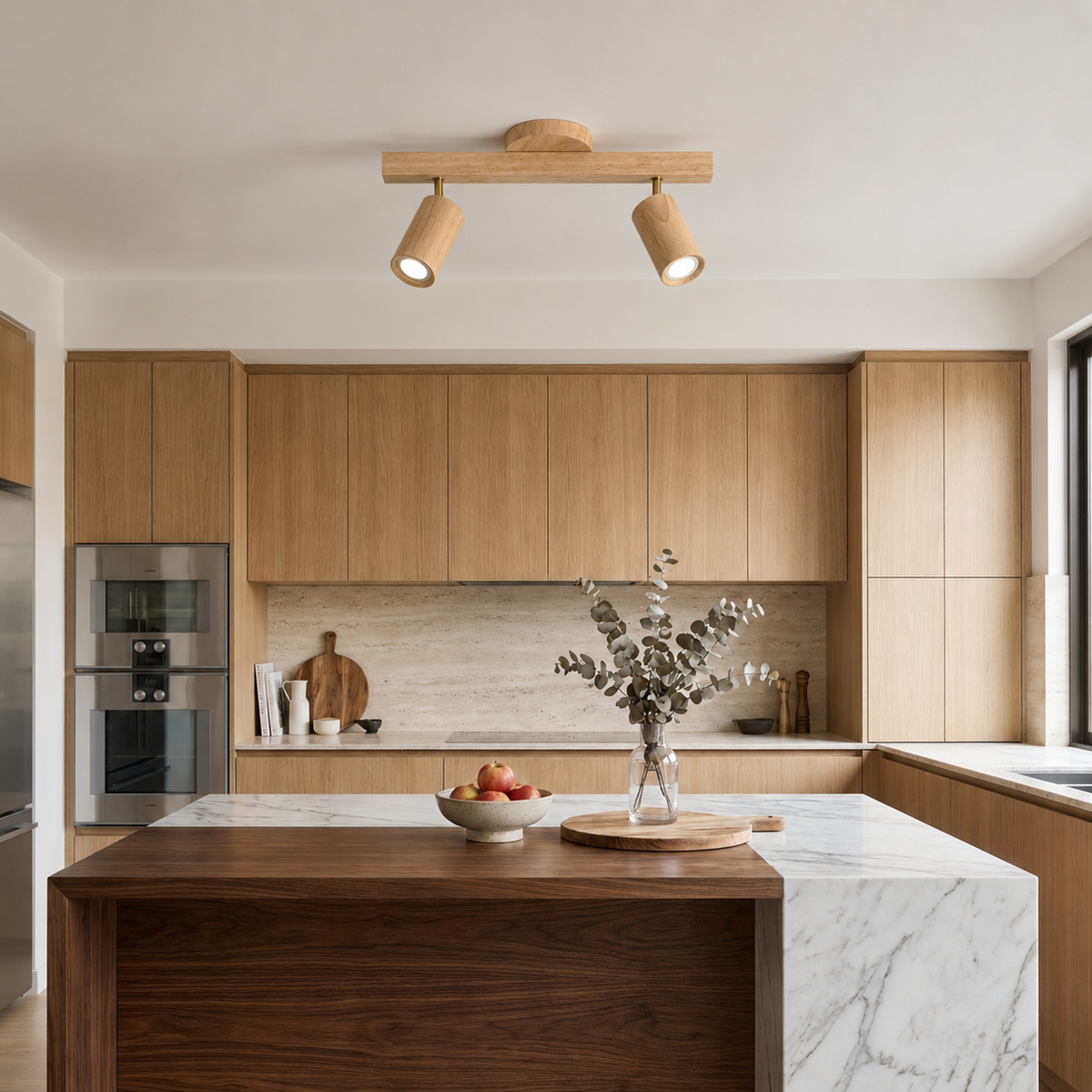 Adjustable ceiling spotlight with branch-style arms and multiple light heads. 2
