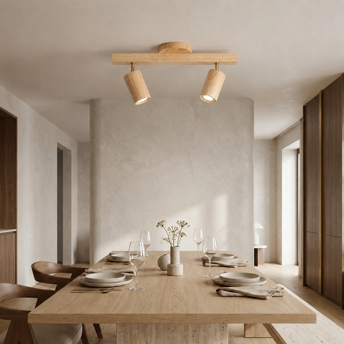 Adjustable ceiling spotlight with branch-style arms and multiple light heads. 4