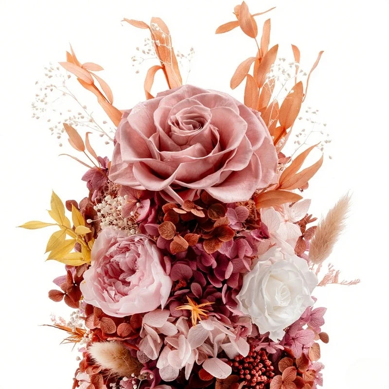 Luminous EternaBloom night light with preserved dried flowers in glass dome, warm white ambient glow 12