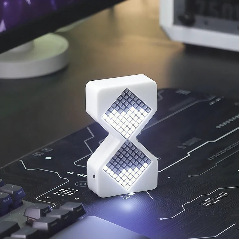 Luminous hourglass pixel timer light with LED display and customizable countdown 11