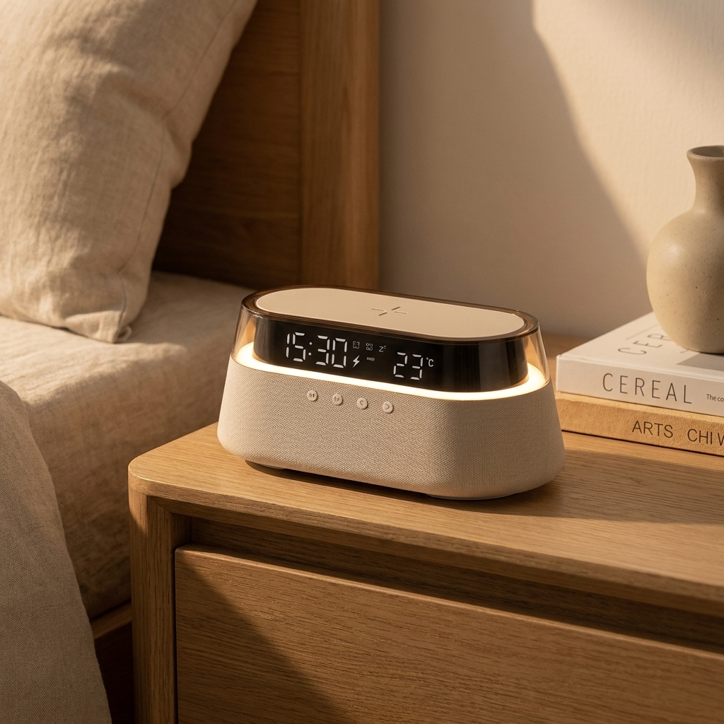 Stylish Luxe Bedside Speaker with Bluetooth and wireless charging 3