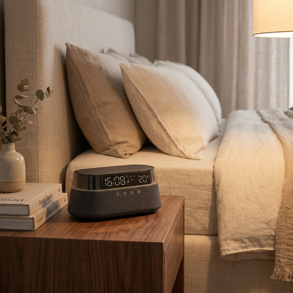 Stylish Luxe Bedside Speaker with Bluetooth and wireless charging 4
