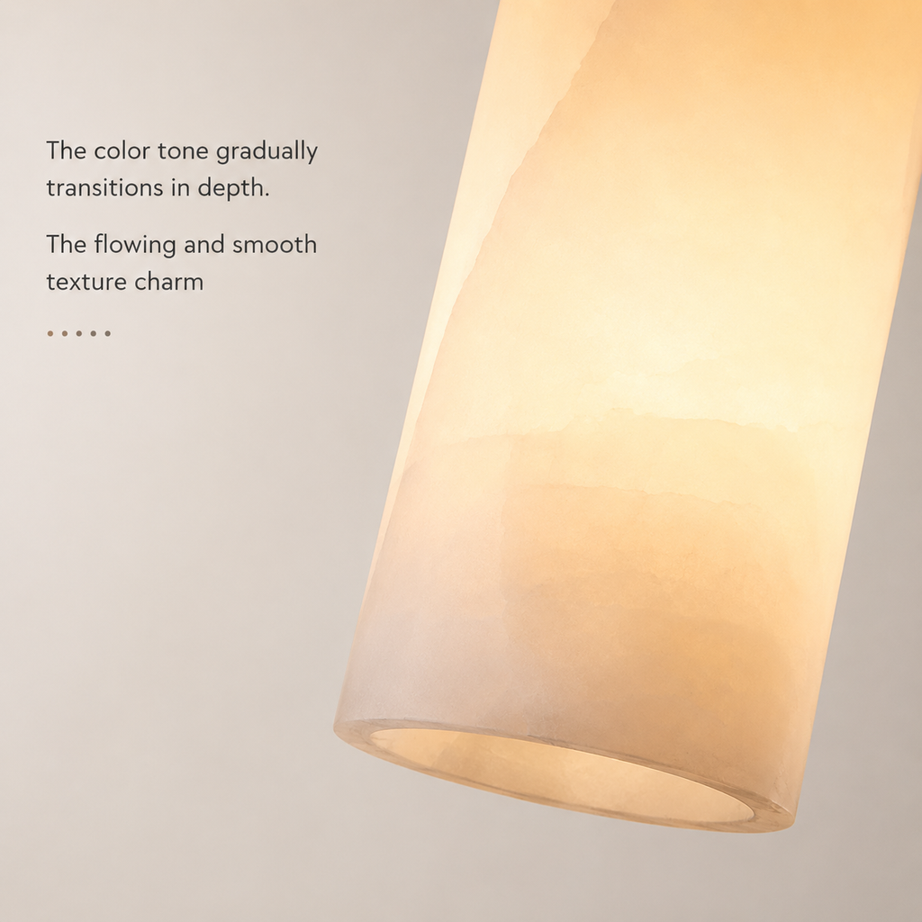 Elegant marble and copper pendant lamp for stylish lighting. 5