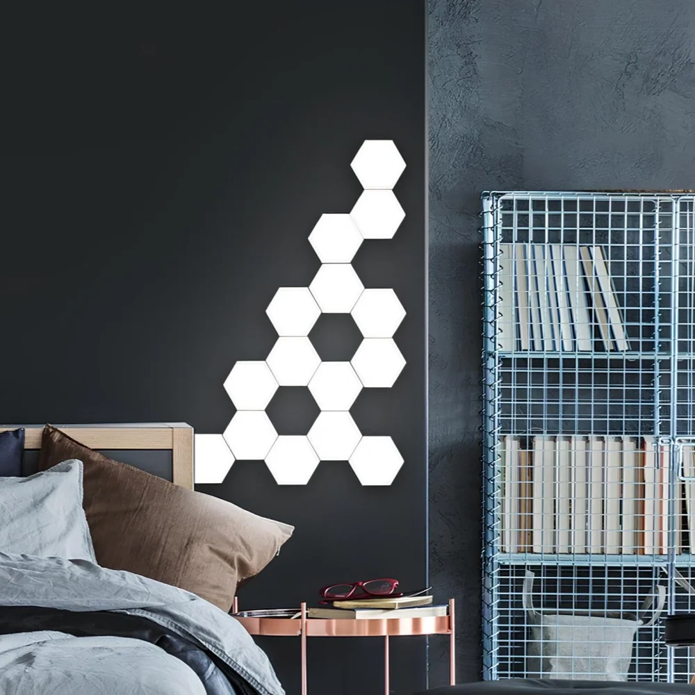 Music-synced hexagon LED wall panels with 16 million colors and app control 2