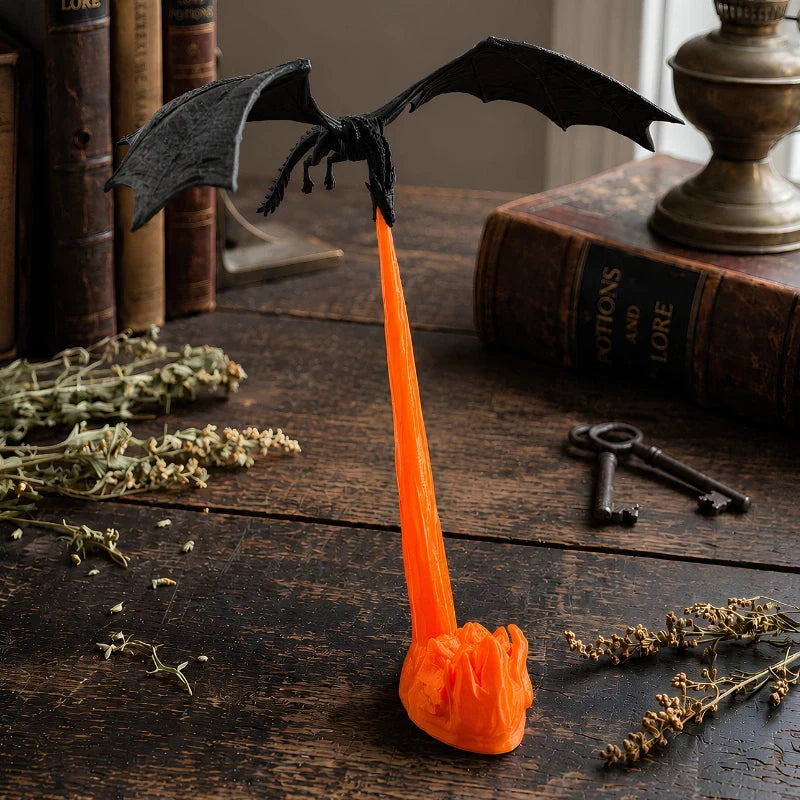 Mythical dragon night light with fire-breathing illusion effect and glowing flames 13