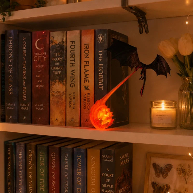 Mythical dragon night light with fire-breathing illusion effect and glowing flames 5