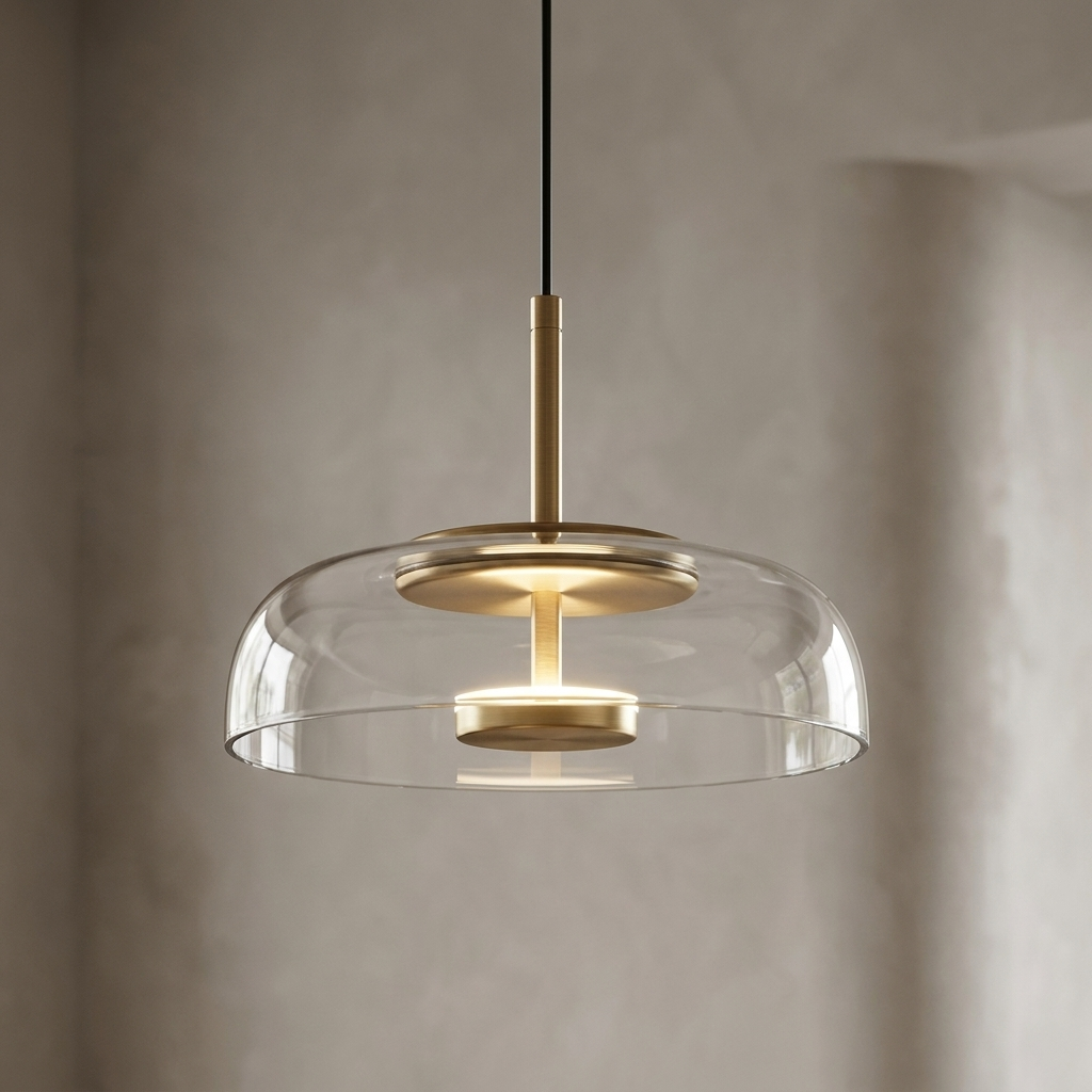 Elegant Nordic glass pendant light with a warm glow. 4
