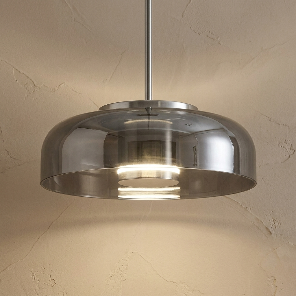 Elegant Nordic glass pendant light with a warm glow. 6