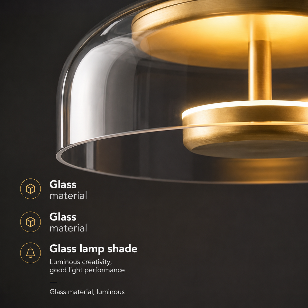 Elegant Nordic glass pendant light with a warm glow. 7