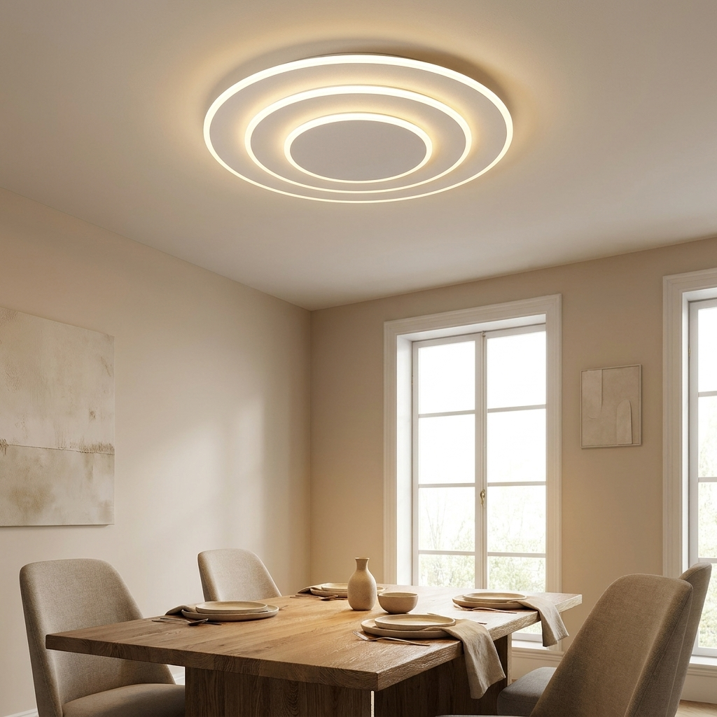 Modern Orbital Ring Ceiling Light for stylish home illumination.