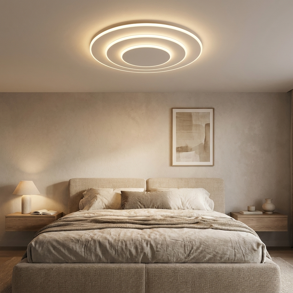 Modern Orbital Ring Ceiling Light for stylish home illumination. 3