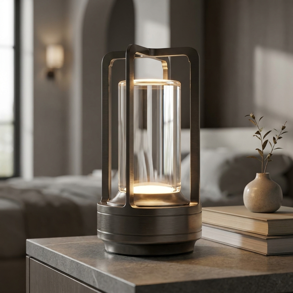 Elegant Prism Crystal Table Lamp with adjustable color temperatures.