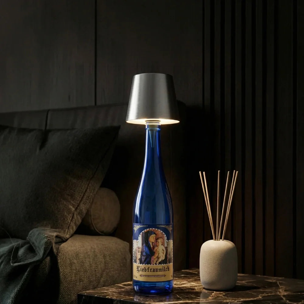 Rechargeable cordless bottle lamp with adjustable LED lighting and dimmable brightness control 18