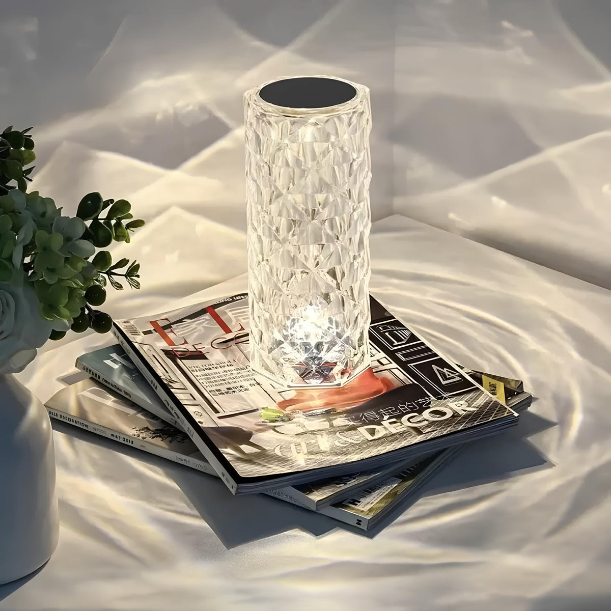 Rechargeable crystal touch table lamp with 16 color options and remote control 10
