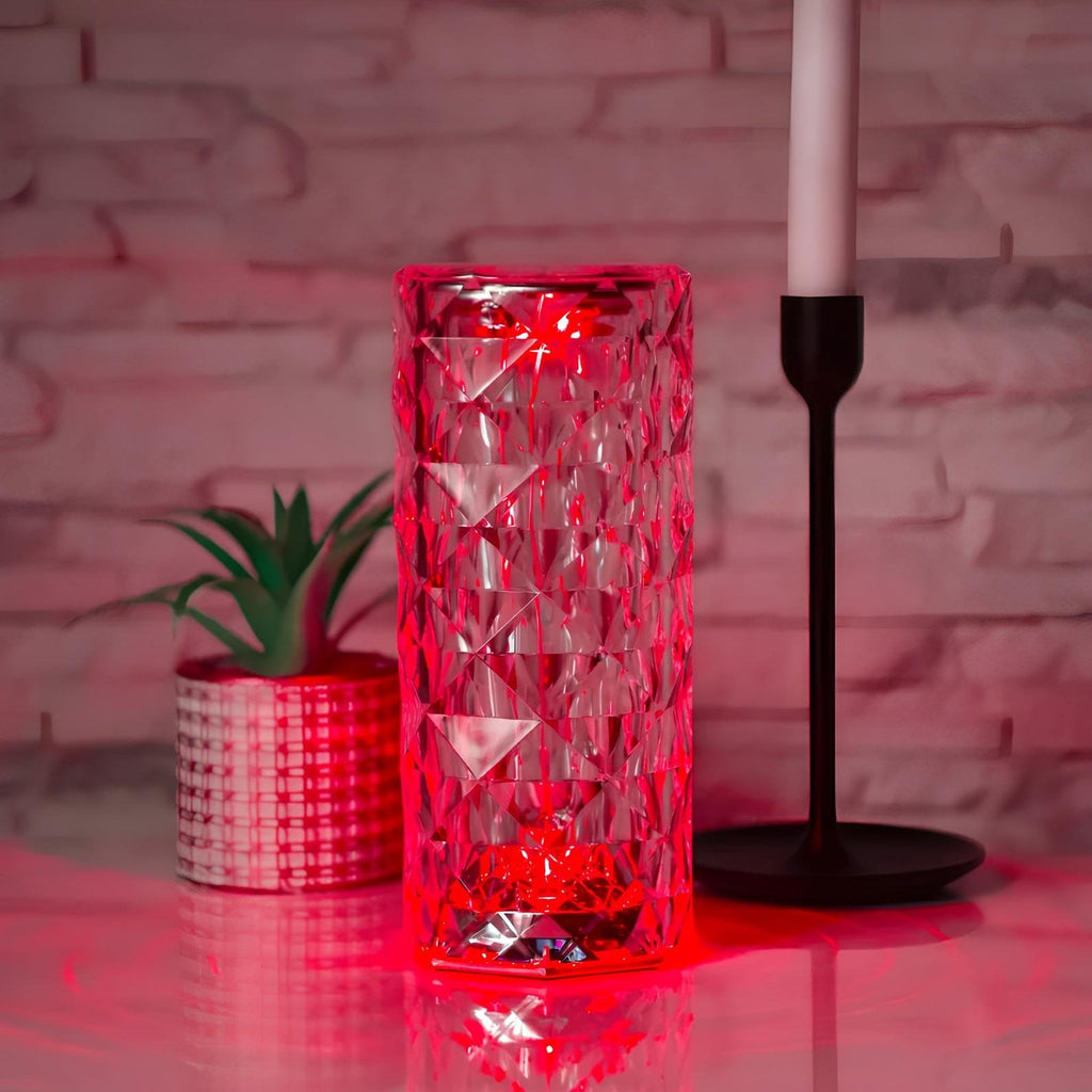 Rechargeable crystal touch table lamp with 16 color options and remote control 11