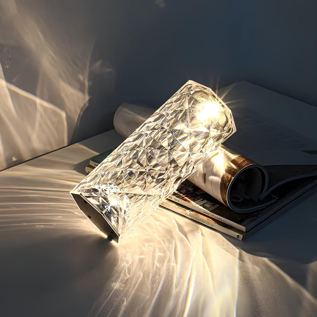 Rechargeable crystal touch table lamp with 16 color options and remote control 3