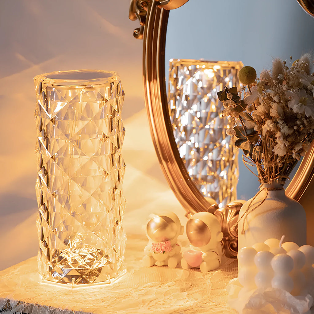 Rechargeable crystal touch table lamp with 16 color options and remote control 4