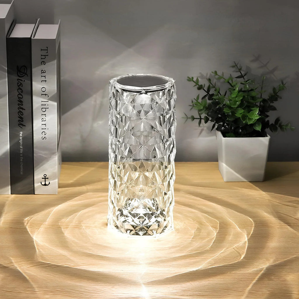 Rechargeable crystal touch table lamp with 16 color options and remote control 6