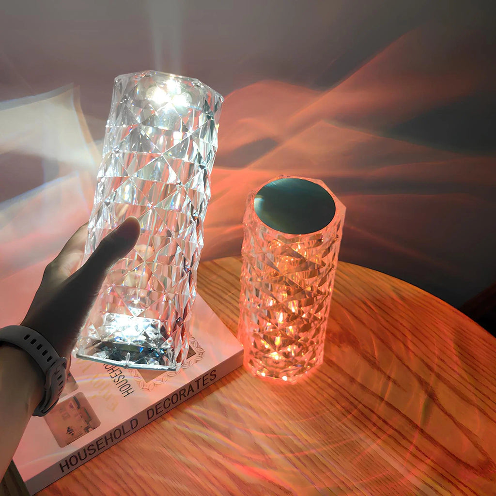 Rechargeable crystal touch table lamp with 16 color options and remote control 7