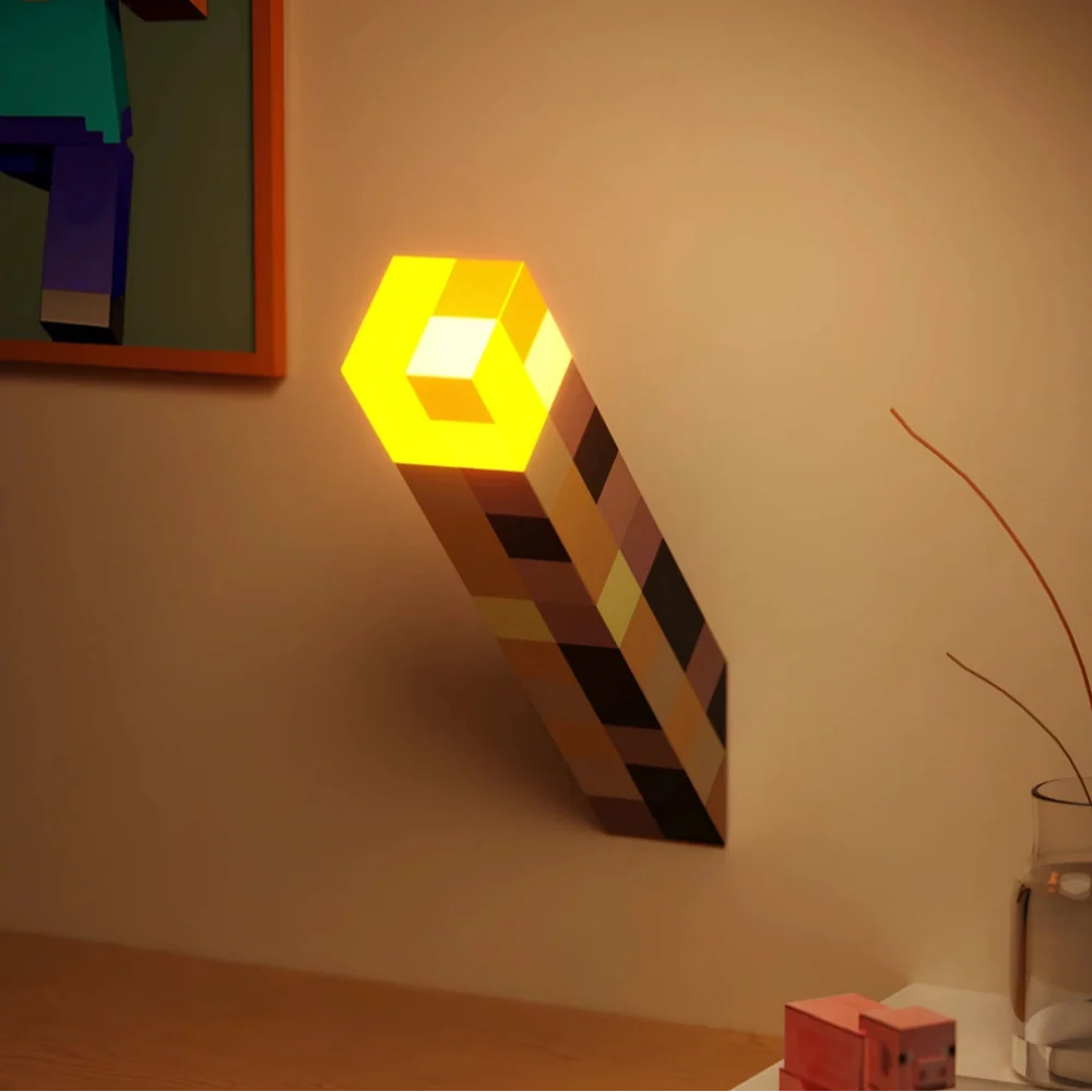 Rechargeable retro game torch light with warm flickering glow and multicolor options 3