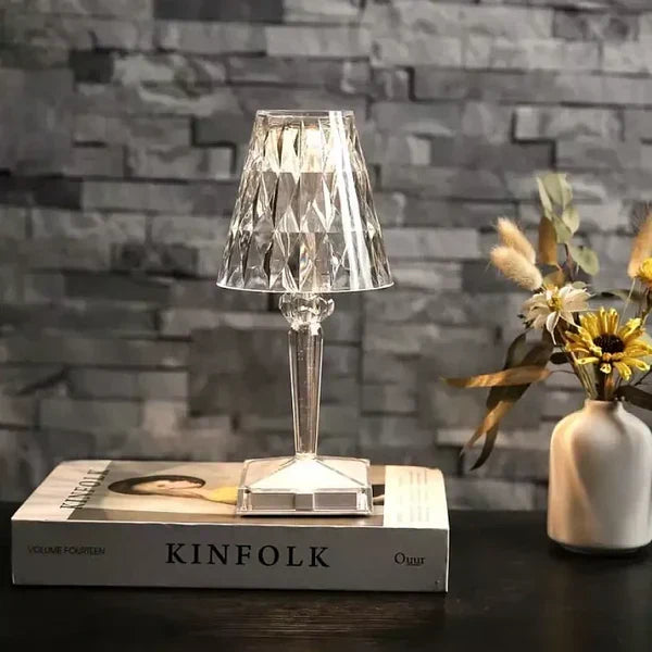 Rechargeable sparkling crystal table lamp with touch control and three lighting modes 10