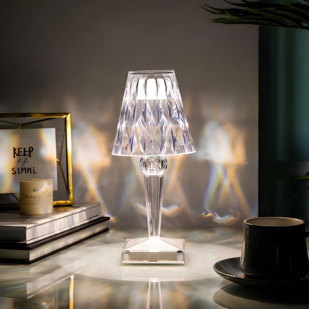 Rechargeable sparkling crystal table lamp with touch control and three lighting modes 11