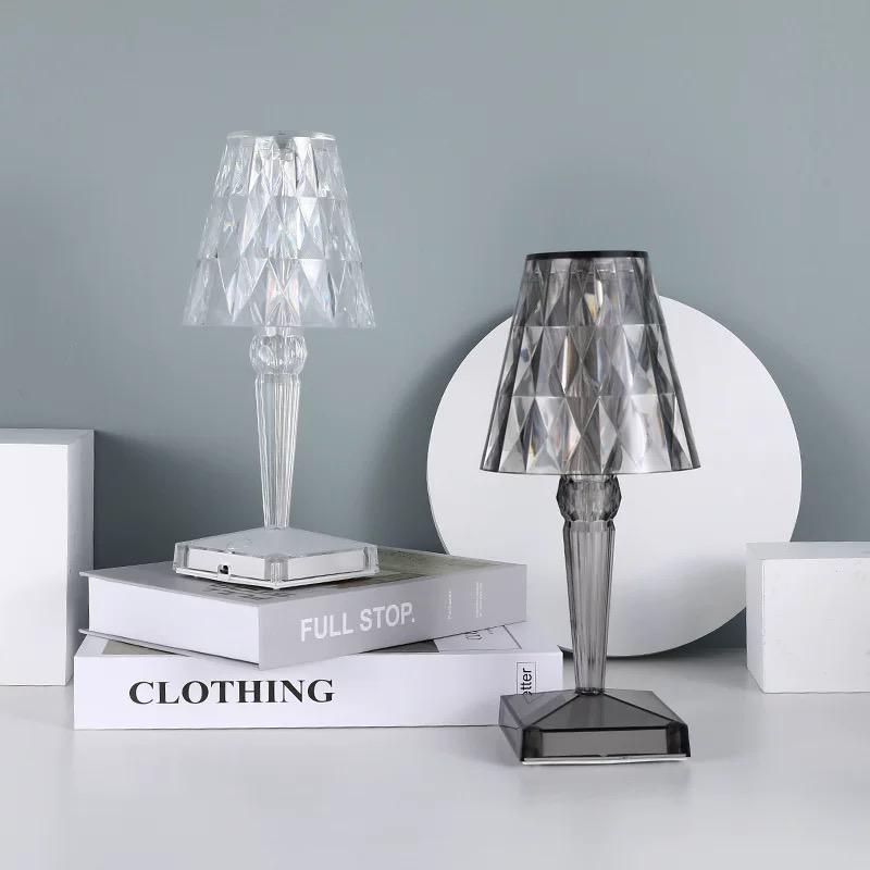 Rechargeable sparkling crystal table lamp with touch control and three lighting modes 12