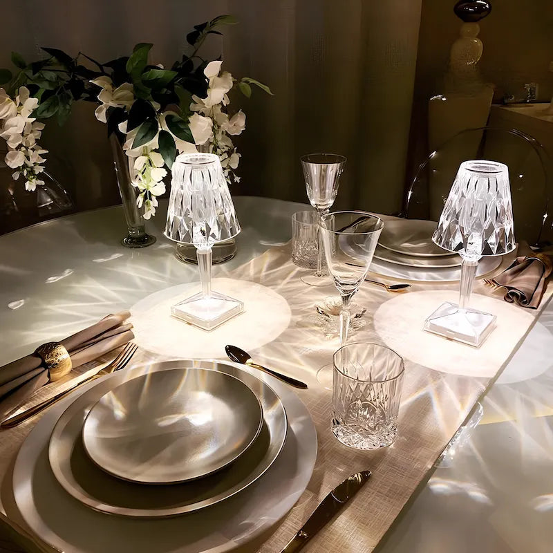 Rechargeable sparkling crystal table lamp with touch control and three lighting modes 13