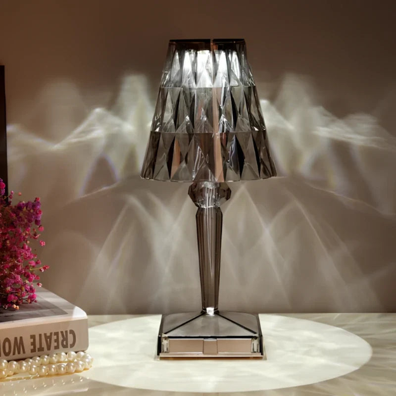 Rechargeable sparkling crystal table lamp with touch control and three lighting modes 14
