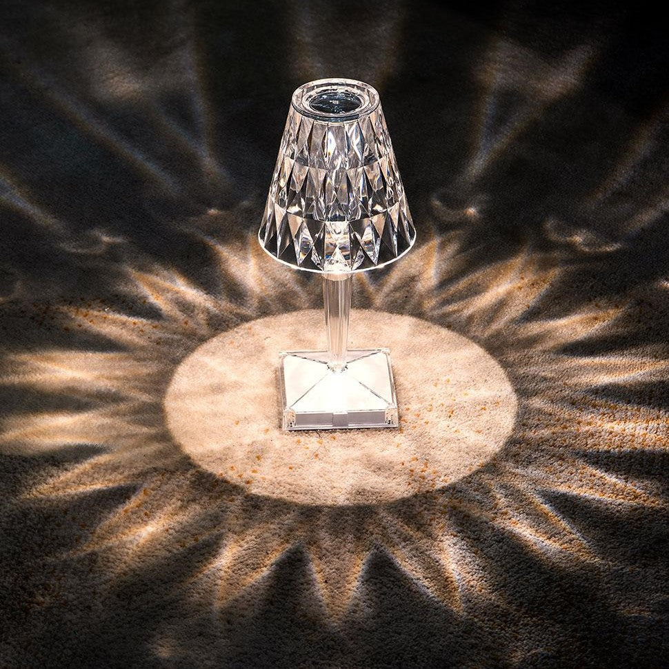 Rechargeable sparkling crystal table lamp with touch control and three lighting modes 15