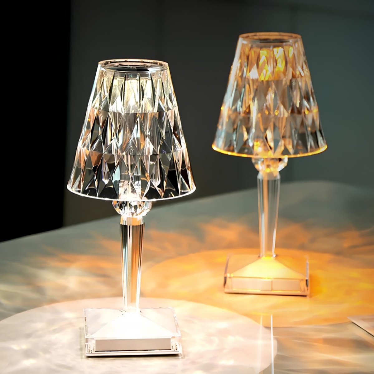 Rechargeable sparkling crystal table lamp with touch control and three lighting modes 17