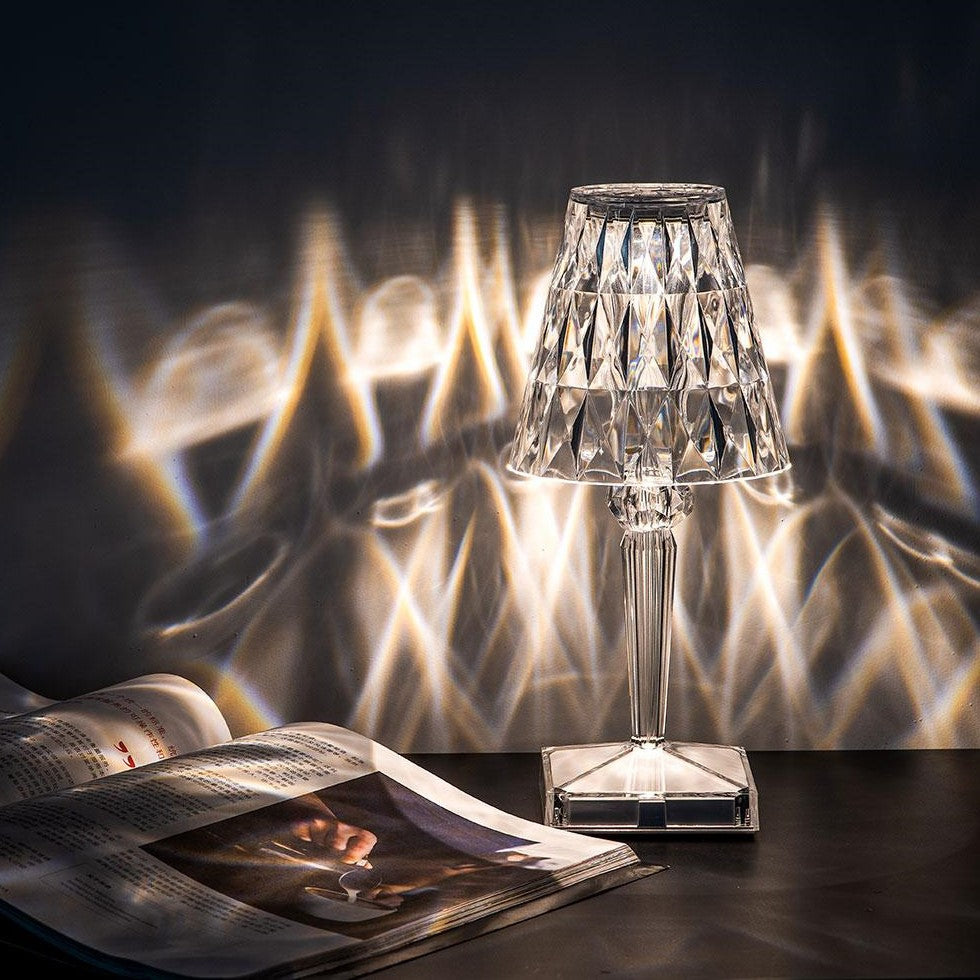Rechargeable sparkling crystal table lamp with touch control and three lighting modes 2