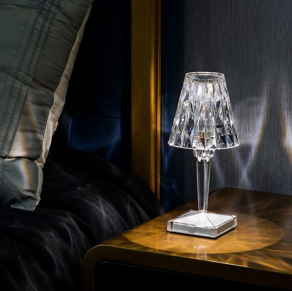 Rechargeable sparkling crystal table lamp with touch control and three lighting modes 3