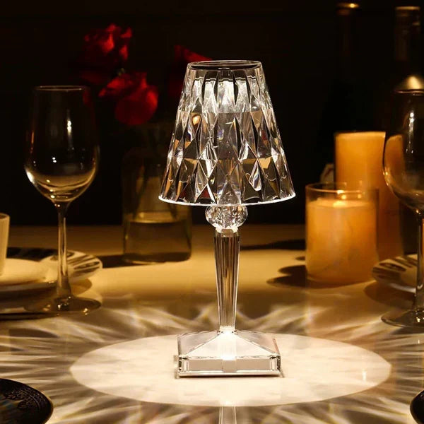 Rechargeable sparkling crystal table lamp with touch control and three lighting modes 4