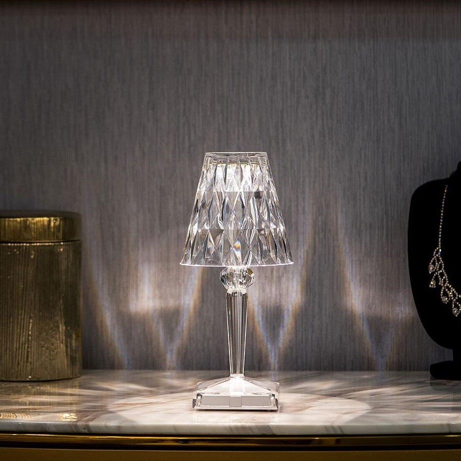 Rechargeable sparkling crystal table lamp with touch control and three lighting modes 7