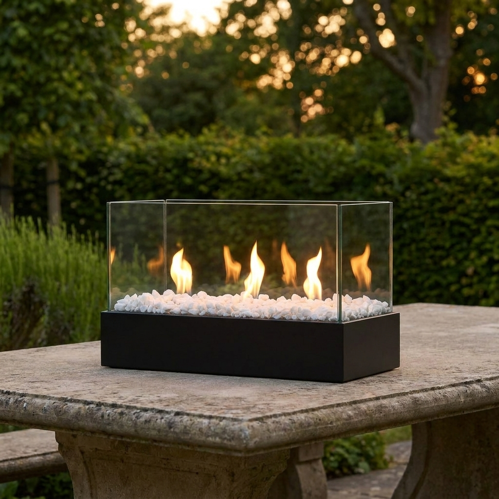 Portable rectangular three-hole alcohol stove for indoor and outdoor use. 4