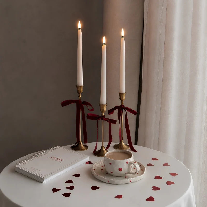 Remote-controlled flameless chandelier candles with warm-white flickering LED glow 7