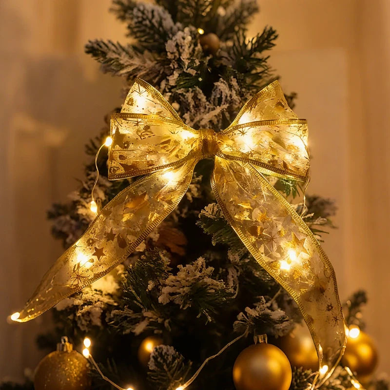 Remote-controlled illuminated silk ribbon light with warm white glow and 8 lighting modes 4
