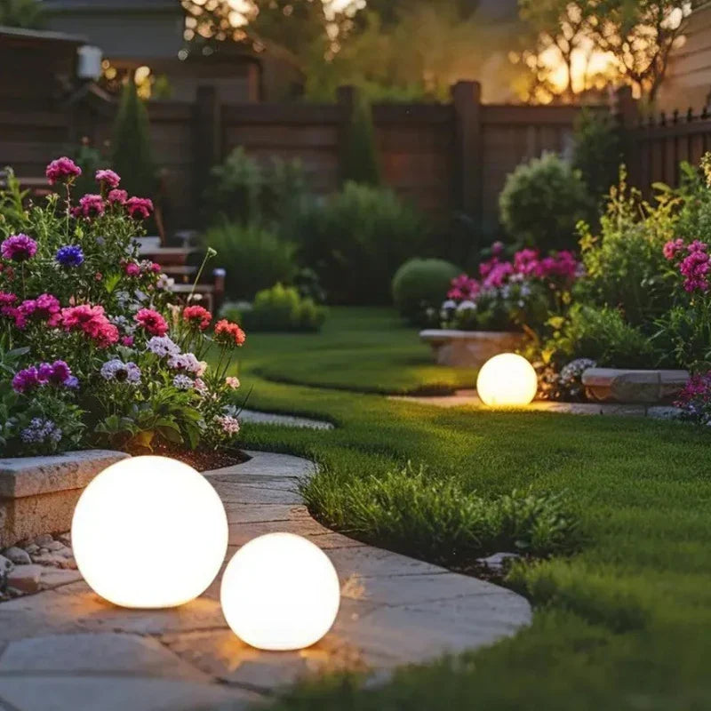 Remote-controlled spherical garden light with 16 color options for outdoor and indoor use 10