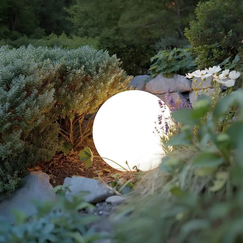 Remote-controlled spherical garden light with 16 color options for outdoor and indoor use 12