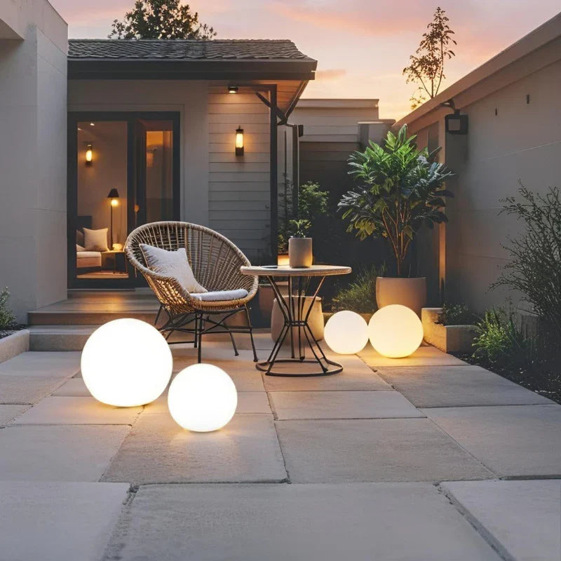 Remote-controlled spherical garden light with 16 color options for outdoor and indoor use 13