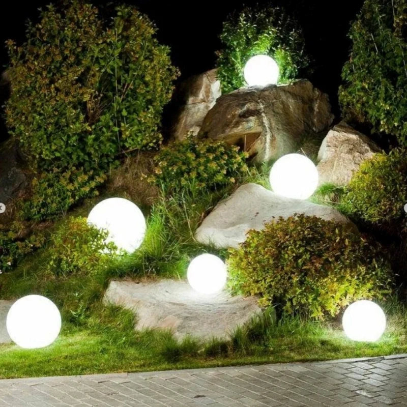 Remote-controlled spherical garden light with 16 color options for outdoor and indoor use 14