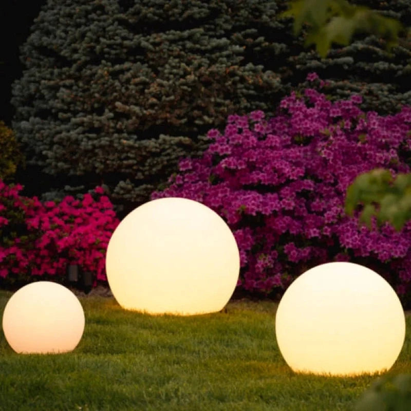 Remote-controlled spherical garden light with 16 color options for outdoor and indoor use 15