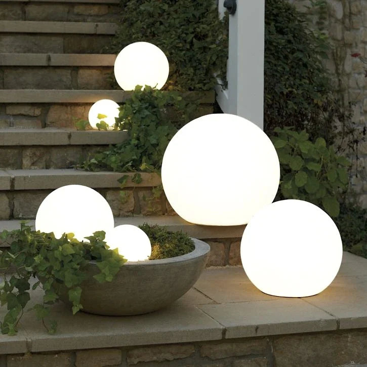 Remote-controlled spherical garden light with 16 color options for outdoor and indoor use 2
