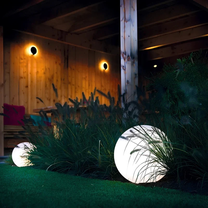 Remote-controlled spherical garden light with 16 color options for outdoor and indoor use 24