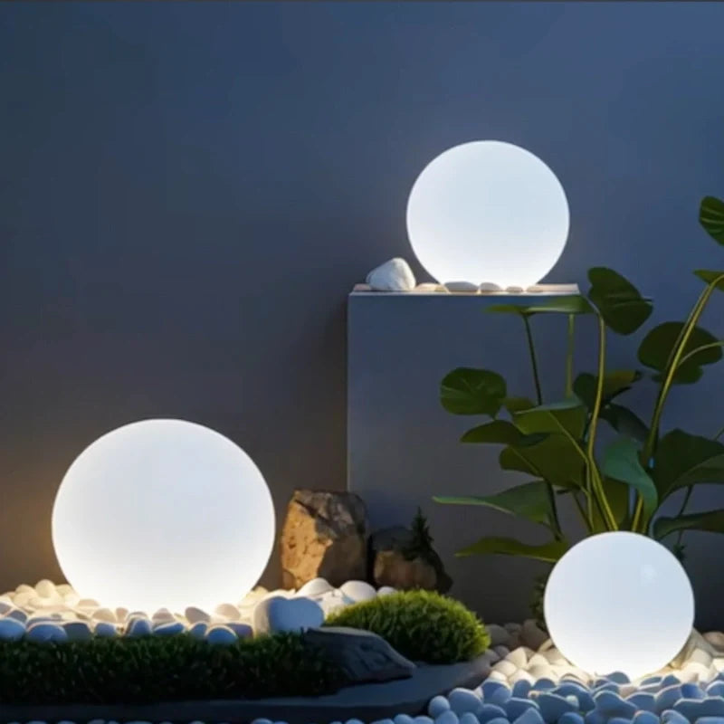 Remote-controlled spherical garden light with 16 color options for outdoor and indoor use 25